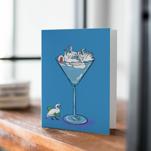 Swan Martini Greeting Card