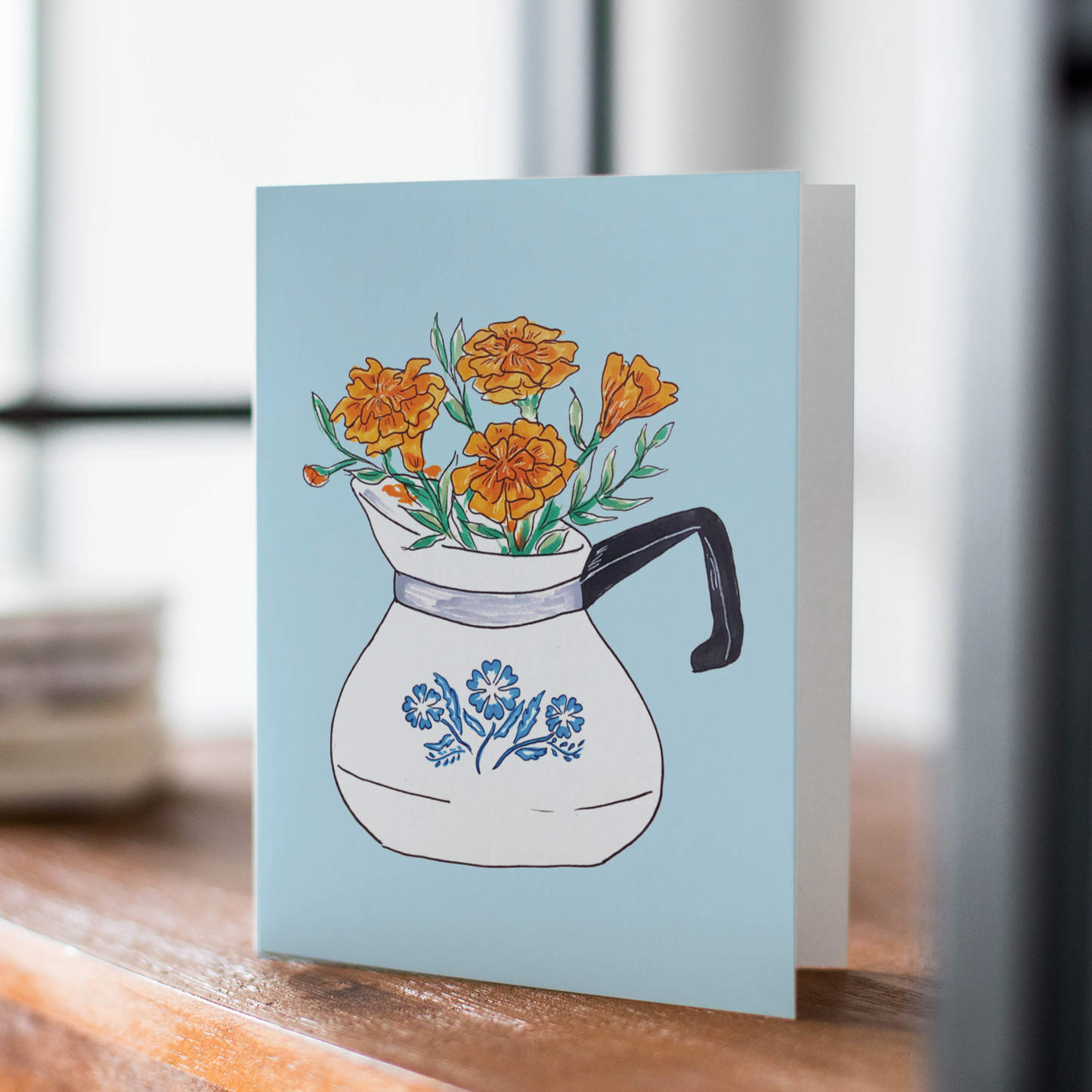 Vintage Corningware Teapot Greeting Card