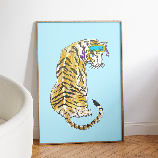 Tiger Illustrated Wall Print